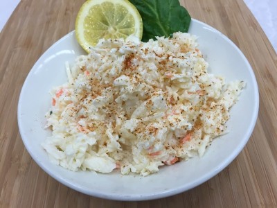 One pound container of extra coleslaw from Chef Comella’s Clambakes in Euclid, Ohio