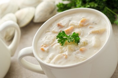 New England style clam chowder boil in a bag sold by Euclid Fish Company near Cleveland