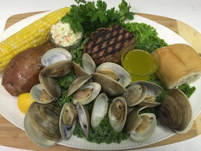 Clambake with Sirloin Steak