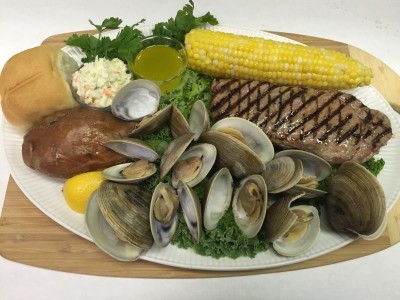 Clambake with Strip Steak